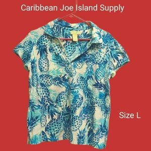 🩷Caribbean Joe Island Supply company size L Women's shirt